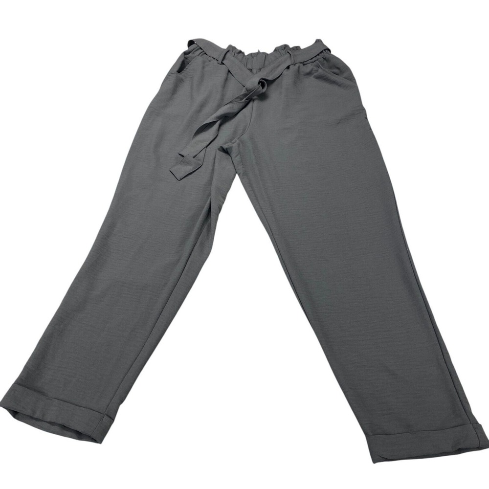 SO Paperbag Taper‎ Pants Size Women's Large Charcoal Price $44
